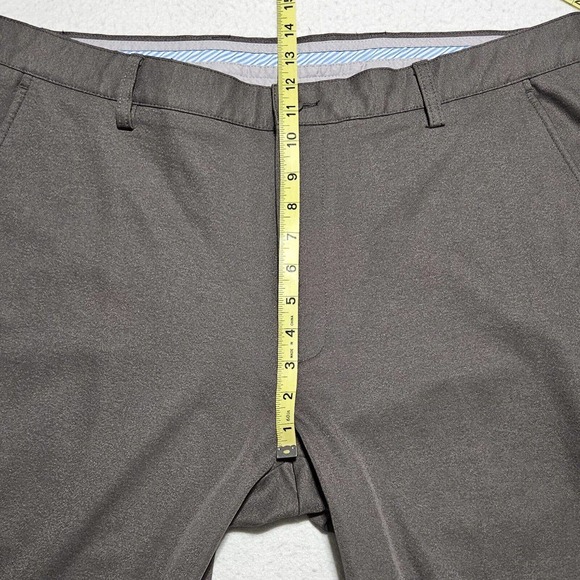 Footjoy Pants Mens Sz‎ 38 Taupe Flat Front Stretch Performance Straight Unhemmed - Picture 4 of 11